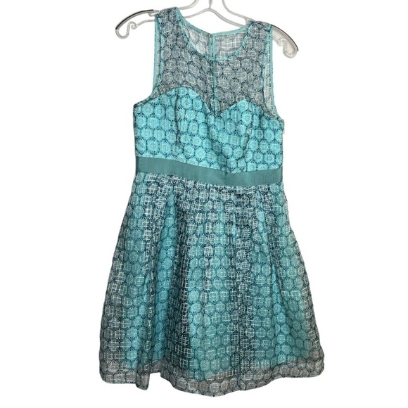 𝅺ANTHROPOLOGIE Moulinette Soeurs Retro 50s Style Pastel Dress A Line Flair Lace - Picture 1 of 9
